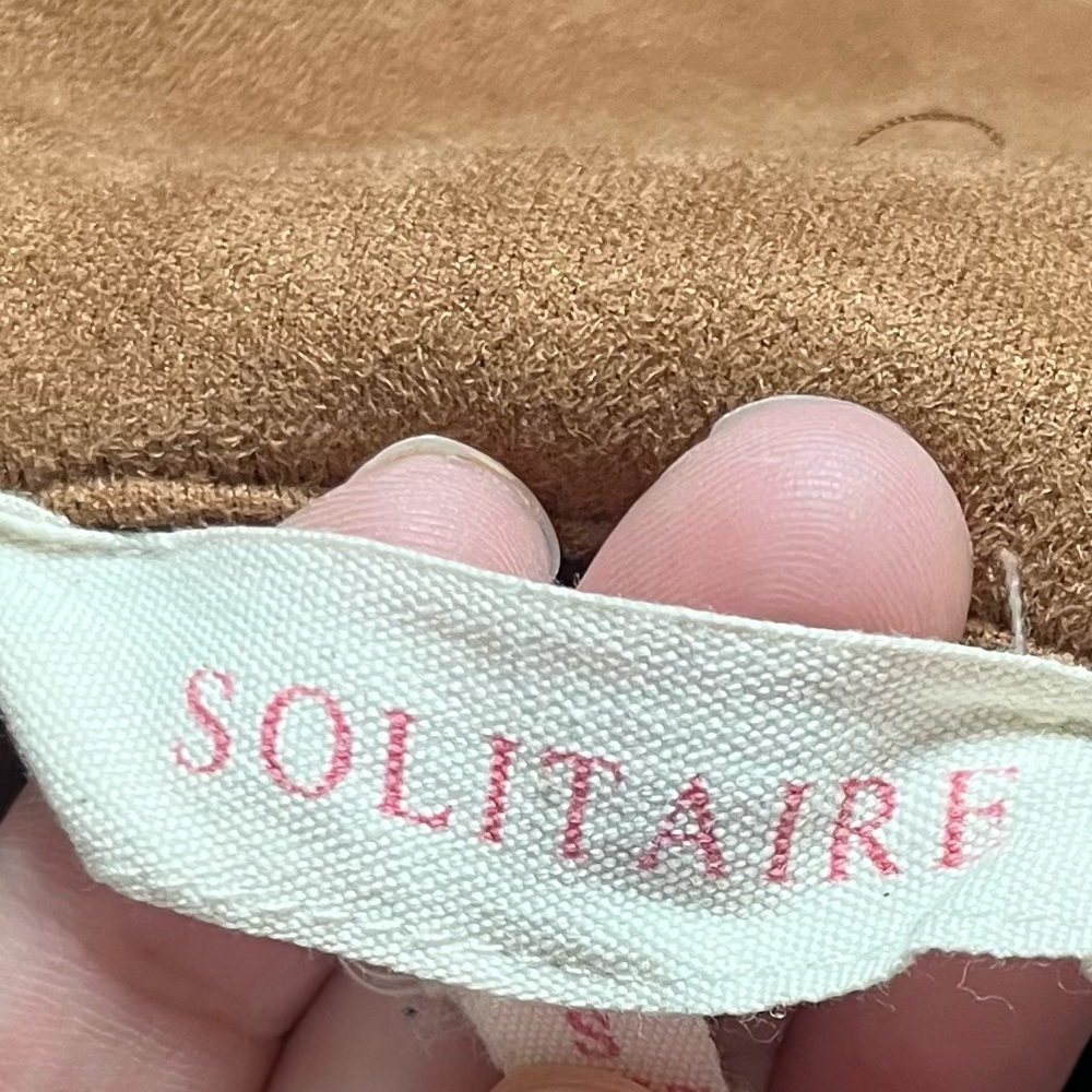 SOLITAIRE- Elegant Brown Women's Coat Size S - Picture 5 of 5